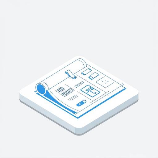 Blueprint icon representing set design services