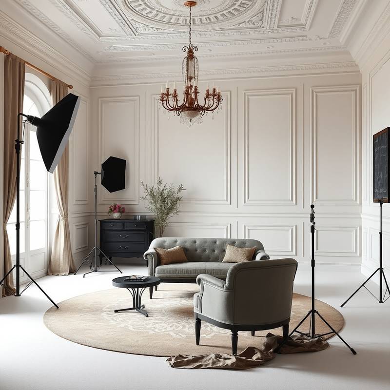 Classic studio featuring elegant furnishings and a timeless aesthetic