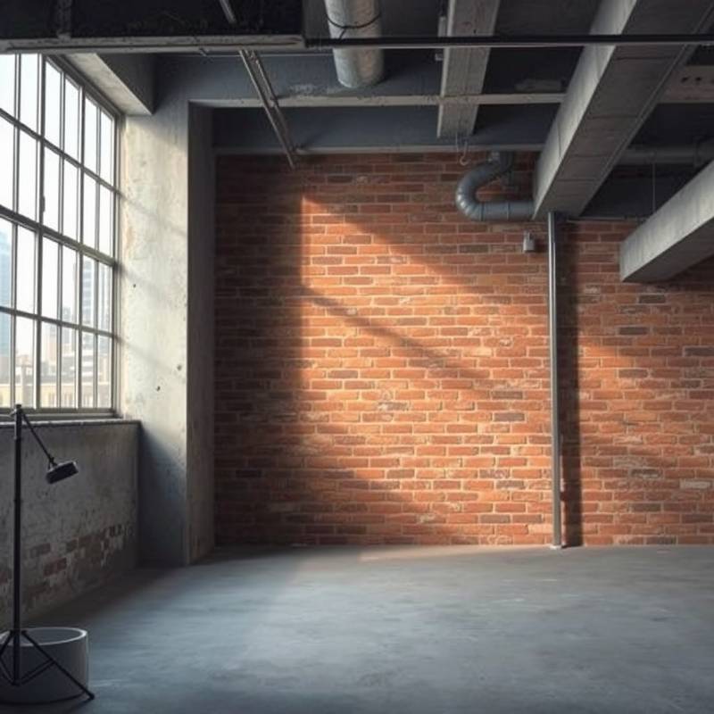 Urban-style studio with exposed brick